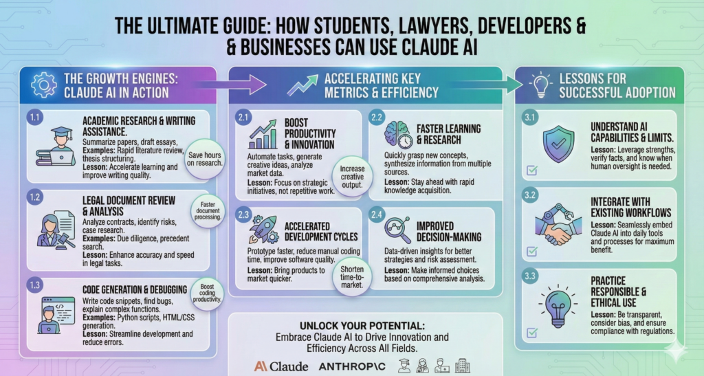 How Students, Lawyers, Developers & Businesses Can Use Claude AI