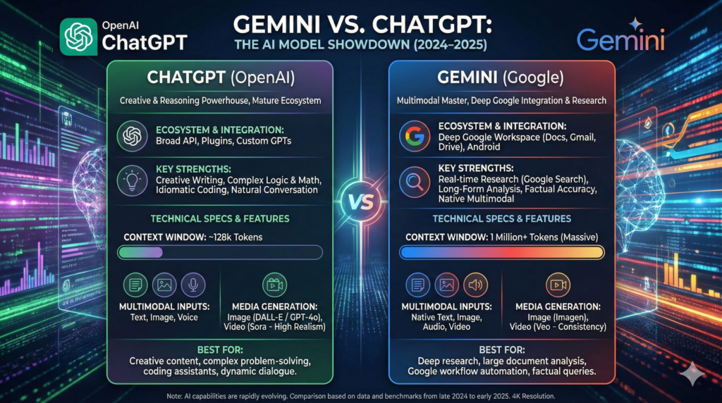 ChatGPT vs Gemini 2026
